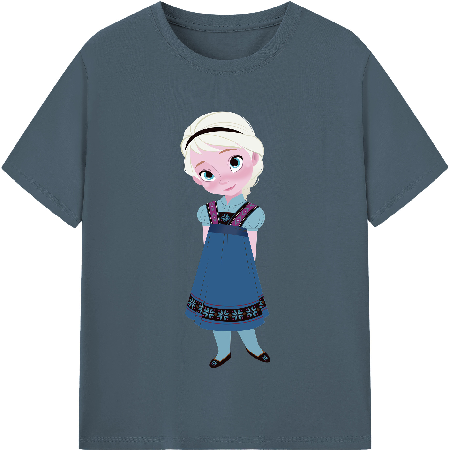アナと雪の女王 アンナ エルサ Frozen Anna Elsa 綿100％半袖Tシャツ（フロントプリント）